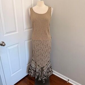 TAN SPENCER ALEXIS FLORAL TANK TOP AND FLORAL MAXI SKIRT
